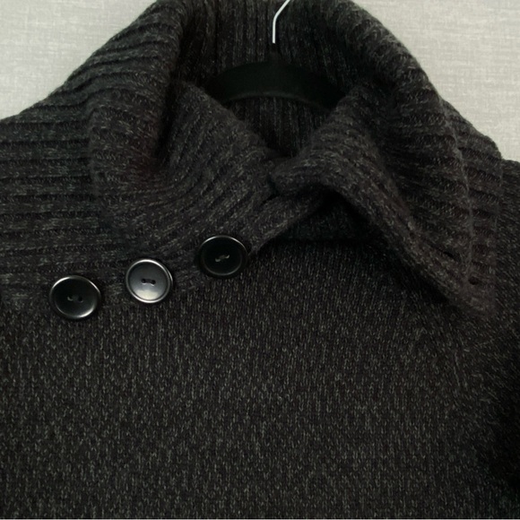 Only Black Cowl Button Neck Sweater Hip Length Black Heather Extra Small - Picture 2 of 9